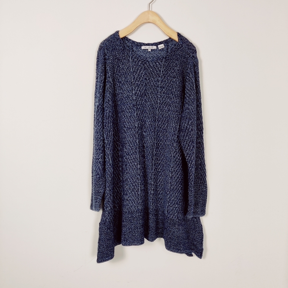 Eight Eight Eight Women's Knit Sweater Dress in Blue Size 2X 100% Cotton